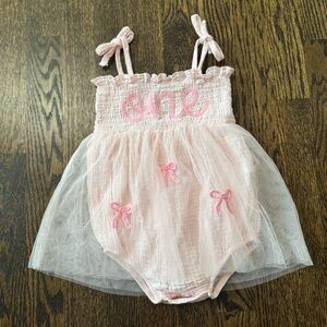 Baby Girl 1st Birthday Tulle Romper Sleeveless Bodysuit